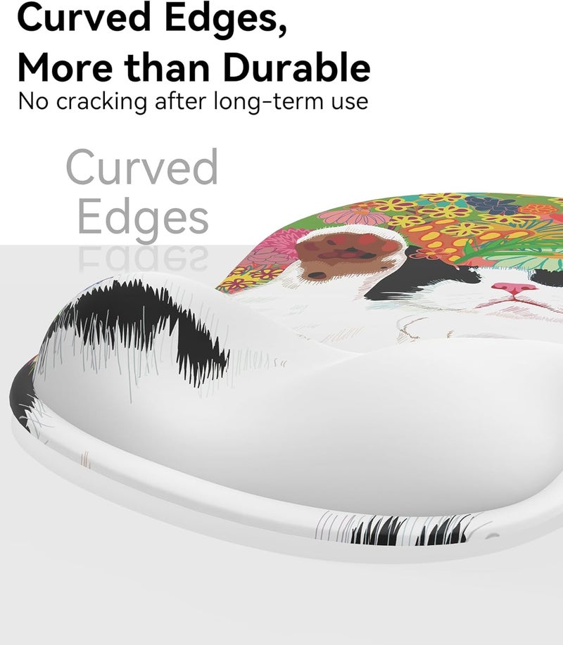 eulps Mouse Pad with Gel Wrist Rest, Ergonomic Comfortable Computer Wrist Support for Laptop, Pain Relief Mousepad with Non-Slip PU Base for Office & Home (Sleeping Cat) - Image 5